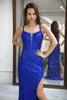 Load image into Gallery viewer, Glitter Royal Blue Mermaid Long Formal Dress With Slit