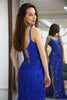 Load image into Gallery viewer, Glitter Royal Blue Mermaid Long Formal Dress With Slit