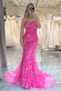 Load image into Gallery viewer, Fuchsia Mermaid Long Formal Dress With Appliques