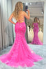 Load image into Gallery viewer, Fuchsia Mermaid Long Formal Dress With Appliques