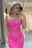 Load image into Gallery viewer, Fuchsia Mermaid Long Formal Dress With Appliques