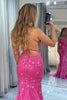 Load image into Gallery viewer, Fuchsia Mermaid Long Formal Dress With Appliques