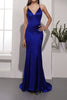 Load image into Gallery viewer, Satin Backless Royal Blue Long Formal Dress