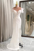 Load image into Gallery viewer, White Mermaid Long Appliqued Formal Dress With Feather