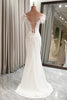 Load image into Gallery viewer, White Mermaid Long Appliqued Formal Dress With Feather