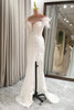 Load image into Gallery viewer, White Mermaid Long Appliqued Formal Dress With Feather