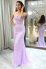 Load image into Gallery viewer, Lilac Mermaid Long Corset Appliqued Formal Dress With Slit