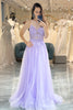 Load image into Gallery viewer, A Line Light Purple Long Formal Dress With Appliques