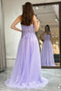 Load image into Gallery viewer, A Line Light Purple Long Formal Dress With Appliques