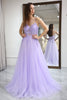 Load image into Gallery viewer, Light Purple A Line Long Formal Dress With Appliques