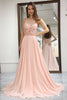 Load image into Gallery viewer, Light Pink Backless Long Corset Appliqued Formal Dress