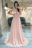 Load image into Gallery viewer, Light Pink Backless Long Corset Formal Dress With Appliques