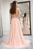 Load image into Gallery viewer, Light Pink Backless Long Corset Appliqued Formal Dress