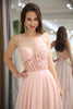 Load image into Gallery viewer, Light Pink Backless Long Corset Appliqued Formal Dress