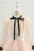 Load image into Gallery viewer, Blush Polka Dots Flower Girl Dress with Sleeves