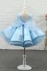 Load image into Gallery viewer, Light Blue Sequin Flower Girl Dress with Sleeves