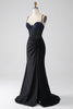 Load image into Gallery viewer, Black Mermaid Spaghetti Straps Long Corset Formal Dress With Beading