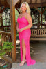 Load image into Gallery viewer, Mermaid Glitter Sequins Sexy Hot Pink Backless Long Formal Dress