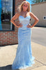 Load image into Gallery viewer, Light Blue Sweetheart Lace-Up Long Mermaid Formal Dress with Appliques