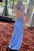 Load image into Gallery viewer, Light Blue Sweetheart Lace-Up Long Mermaid Formal Dress with Appliques