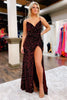 Load image into Gallery viewer, Hot Pink Sequins Glitter Formal Dress with Slit