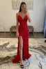 Load image into Gallery viewer, Hot Pink Sequins Glitter Formal Dress with Slit