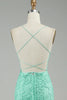 Load image into Gallery viewer, Mint Spaghetti Straps Appliques Formal Dress