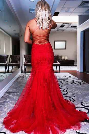 Lace Mermaid Backless Formal Dress