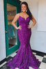 Load image into Gallery viewer, Strapless Sequins Black Mermaid Formal Dress