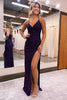 Load image into Gallery viewer, Sparkly Royal Blue Sequins Long Formal Dress with Slit