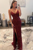 Load image into Gallery viewer, Sparkly Dark Red Sequins Long Formal Dress with Slit