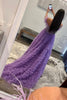 Load image into Gallery viewer, Sparkly Purple Beaded Long Formal Dress with Ruffles