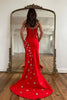 Load image into Gallery viewer, Red Strapless Mermaid Long Formal Dress with Stars