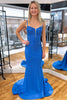 Load image into Gallery viewer, Sparkly Blue Corset Sequins Mermaid Long Formal Dress