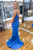 Load image into Gallery viewer, Sparkly Blue Corset Sequins Mermaid Long Formal Dress