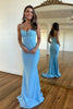 Load image into Gallery viewer, Sparkly Blue Corset Sequins Mermaid Long Formal Dress