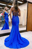 Load image into Gallery viewer, Sparkly Mermaid Royal Blue Beaded Long Formal Dress with Appliques