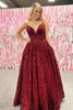 Load image into Gallery viewer, Sparkly Hot Pink Sequins A-Line Long Formal Dress