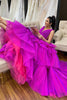 Load image into Gallery viewer, Purple Tiered Tulle A-Line Formal Dress