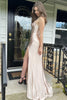 Load image into Gallery viewer, Hot Pink Spaghetti Straps Satin Mermaid Formal Dress with Slit