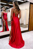 Load image into Gallery viewer, Hot Pink Spaghetti Straps Satin Mermaid Formal Dress with Slit