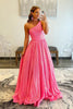 Load image into Gallery viewer, Sparkly Pink One Shoulder A Line Sequins Formal Dress