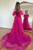 Load image into Gallery viewer, A Line Off the Shoulder Pink Tulle Corset Formal Dress with Bowknot