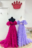 Load image into Gallery viewer, A Line Off the Shoulder Pink Tulle Corset Formal Dress with Bowknot