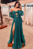 Load image into Gallery viewer, Blue Detachable Sleeves Cut-Out Long Formal Dress with Beading