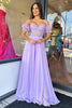 Load image into Gallery viewer, Lilac Corset A-Line Sweetheart Long Chiffon Formal Dress with Slit