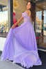 Load image into Gallery viewer, Lilac Corset A-Line Sweetheart Long Chiffon Formal Dress with Slit