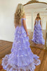 Load image into Gallery viewer, Lilac Off The Shoulder Tiered Formal Dress