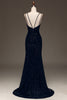 Load image into Gallery viewer, Black Sparkly Sequin Mermaid Long Fromal Dress With Slit