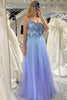 Load image into Gallery viewer, Glitter A Line Tulle Long Formal Dress With Appliques